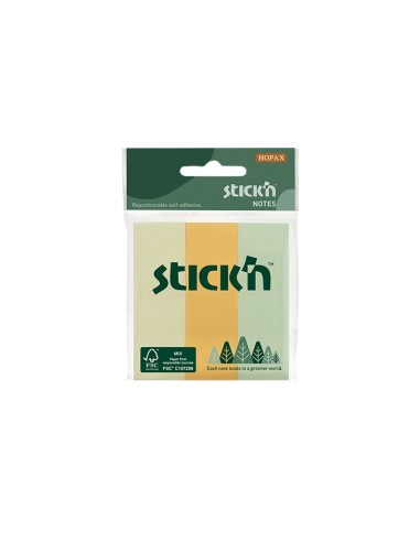 Märkmepaber StickN 21886 FSC 76x25mm 3x50L pastell assortii