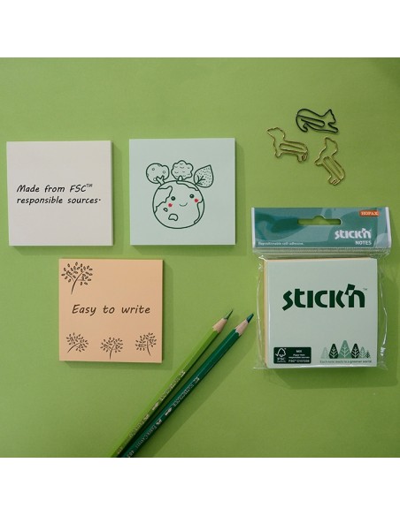 FSC note - 3"x3" ,50 sheetsx3pads,Y+O+G