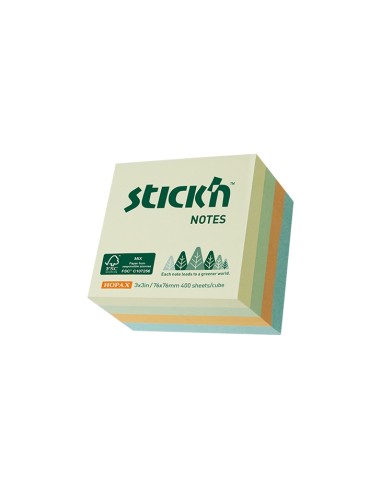 FSC Cube - 3"x3" ,400 sheets,Y+G+O+B