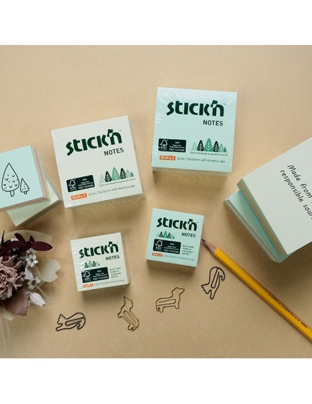 Märkmekuup StickN 21891 FSC 76x76mm 400L pastell assortii