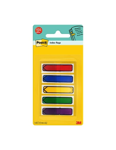 Järjehoidja 3M Post-it Indeksid komplekt, 5x20tk 11,9x43,2mm nool 684-ARR1EU