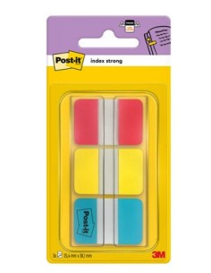Index 3MPost-it Strong 686RYB red yellow,blue,22 each/color