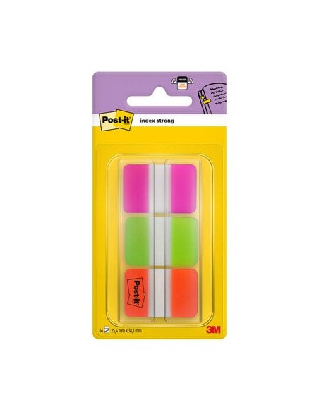 Järjehoidja 3M Post-it Strong Indeksid 3-värvi roosa/ heleroh./ oranz