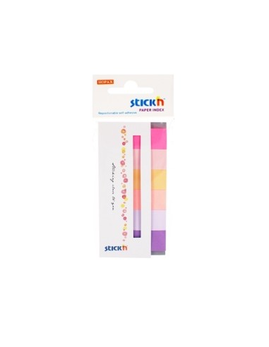 Paper index, 45x15mm, 30sheets, 6 pads/pack, Spring