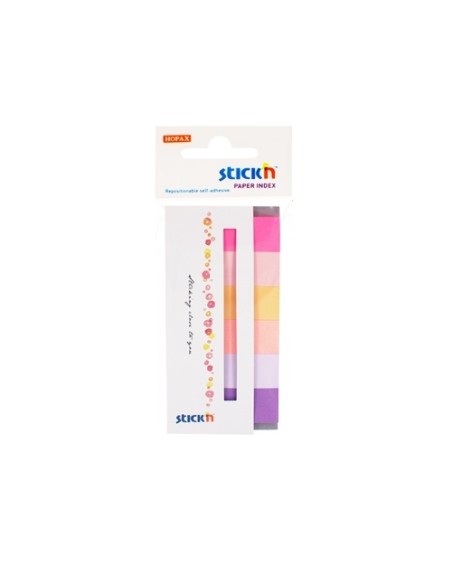 Paper index, 45x15mm, 30sheets, 6 pads/pack, Spring