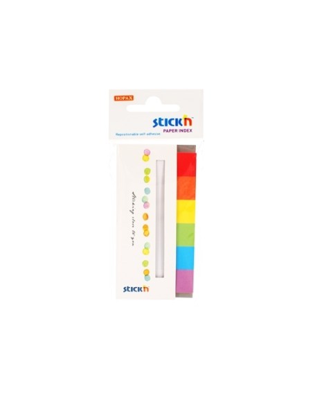 Paper index, 45x15mm, 30sheets, 6 pads/pack, Rainbow
