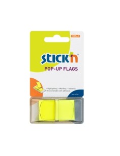 Järjehoidja StickN 26010 indeksid 45x25mm 50L helekollane blistris