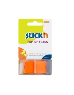 Järjehoidja StickN 26012 indeksid 45x25mm 50L oranz blistris