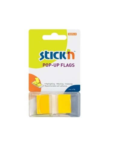 Järjehoidja StickN 26022 indeksid 45x25mm 50L kollane blistris