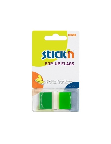 Järjehoidja StickN 26023 indeksid 45x25mm 50L lime blistris
