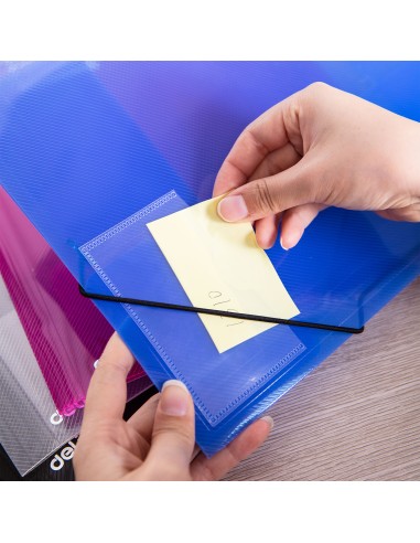 Mapp nurgakummiga DELI Start A4 plastik läbipastev assortii