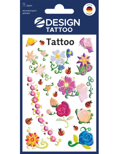 Kleeppildid Z-Design 56691 Tattoo lilled sädelevad