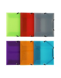*Three flap file with elastic Viquel PropyGlass A5/3cm assorted colors