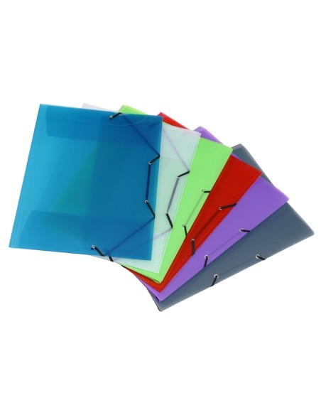 Three flap file with elastic Viquel Propyglass A3, assorted colors
