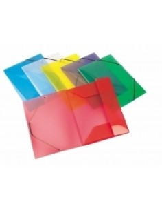 Three flap file with elastic Viquel Propyglass A4, plastic, transparent