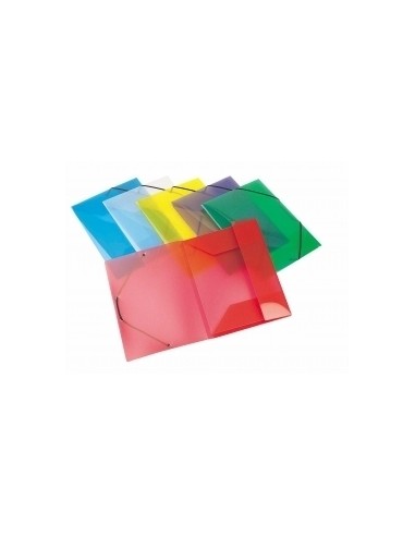 Three flap file with elastic Viquel Propyglass A4, plastic, transparent