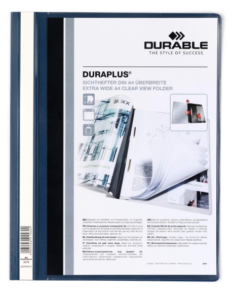 Kiirköitja Durable Duraplus A4 esitaskuga, sinine