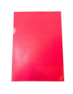 Plastic L-pockets A4 frosted 100pcs transparent red
