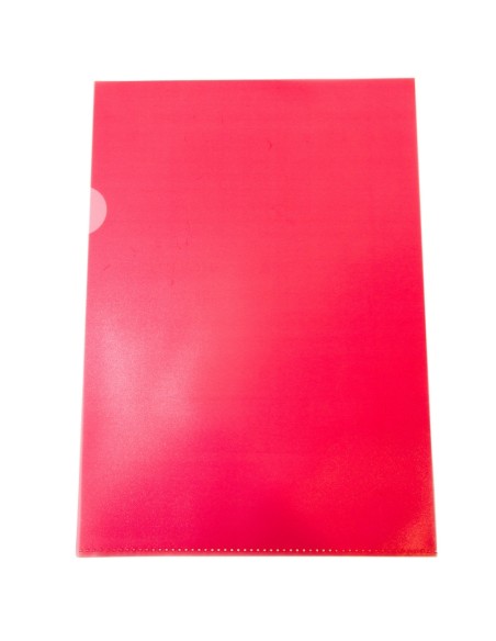 Plastic L-pockets A4 frosted 100pcs transparent red