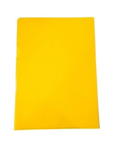 Plastic L-pockets A4 frosted 100pcs transparent yellow