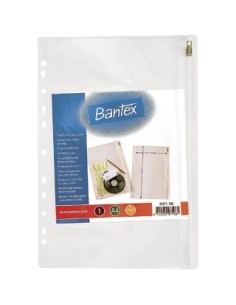 Kiletasku Bantex "Zip Pocket", Clear, Secure Zip