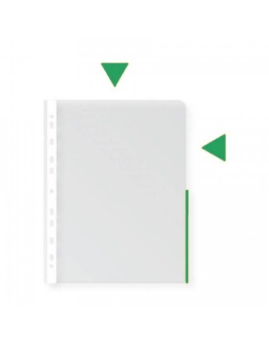 Punched signal pockets A4 frosted 100pcs green in box