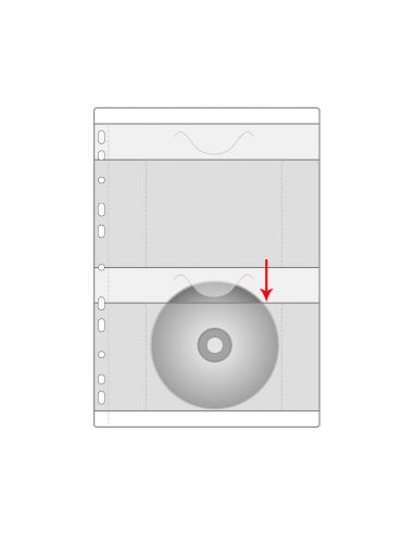 Folder Prolexplast A4 with perforation, for 2 CDs (P)