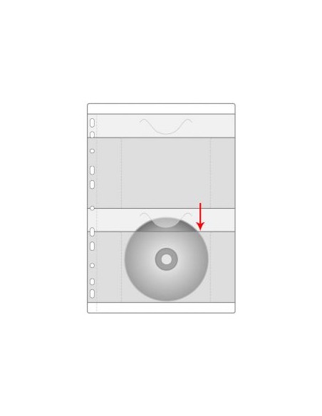 Folder Prolexplast A4 with perforation, for 2 CDs (P)