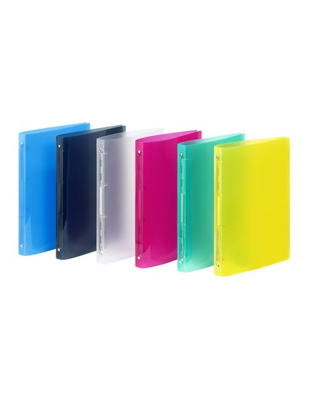 Ring Binder Viquel Propyglass A4 Spine 20 - 4 Rings assorted colours