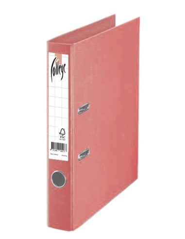 Lever Arch File COLLEGE A4 50mm PP/PP salmon