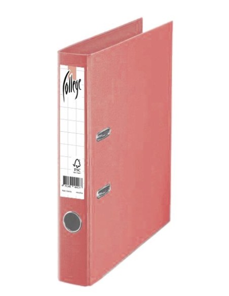 Lever Arch File COLLEGE A4 50mm PP/PP salmon