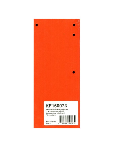 Colored file markers 105x235/50 sheets, coralred, 2 x 2 holes -80-