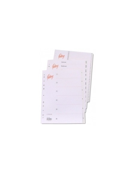 Dividers COLLEGE A4 1-6 plastic white
