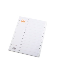 Vahelehed College A4 1-12 plastik valge 2