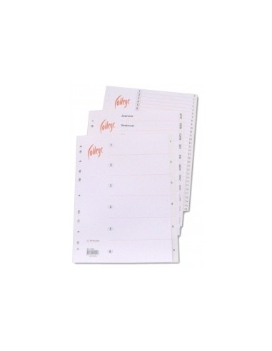 Dividers COLLEGE A4 1-10 plastic white