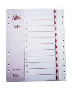 Dividers KPF College EW A4 1-12 plastic, white