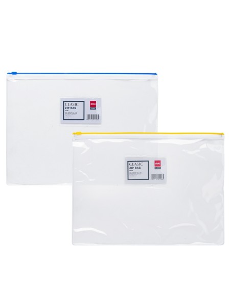 Kileümbrik DELI A4 zip plastik lukuga 0.15mm visiitkaarditaskuga