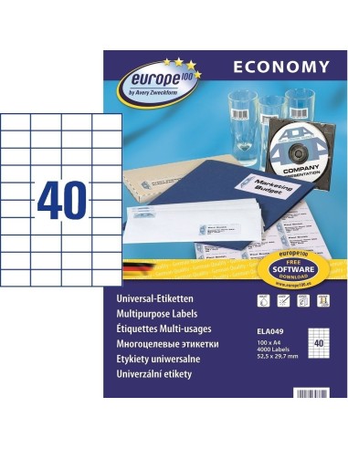Labels Zweckform Europe 52,5x29,7mm A4/100sh