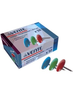 Thumb tacks, diameter 10,5 mm, assorted colors, 50 pcs