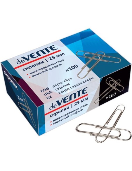 Kirjaklambrid deVENTE 25mm 100tk/pk ümarad