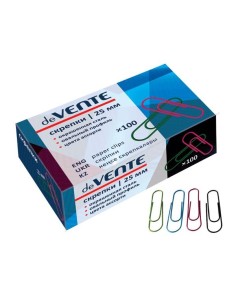Kirjaklambrid deVENTE 25mm 100tk/pk ümarad värvilised
