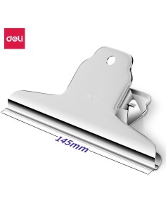 Paberiklamber DELI 145mm hõbedane 4tk/pk