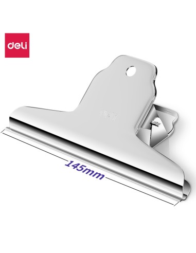 Paberiklamber DELI 145mm hõbedane 4tk/pk