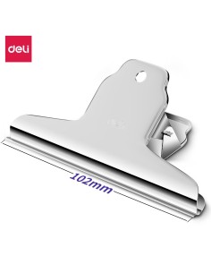 Paberiklamber DELI 102mm hõbedane 3tk/pk