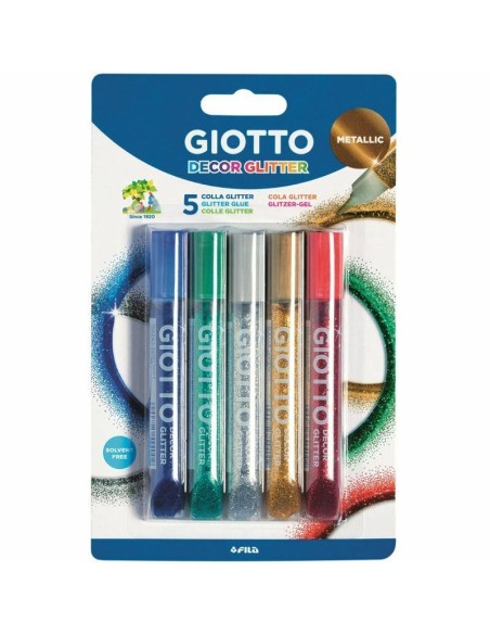*Glitter glue GIOTTO 5 pcs/blister - 10.5 ml metallic