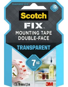 Kleeplint 3M rullis Scotch-Fix 4910C-1915-P, 19mm x1,5m, 1kg/20cm, läbipaistev