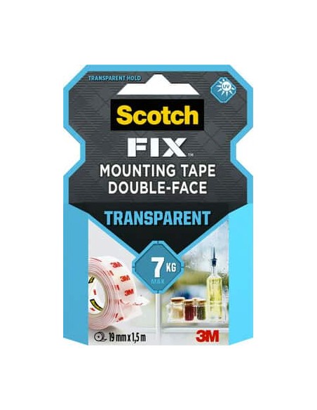 Kleeplint 3M rullis Scotch-Fix 4910C-1915-P, 19mm x1,5m, 1kg/20cm, läbipaistev