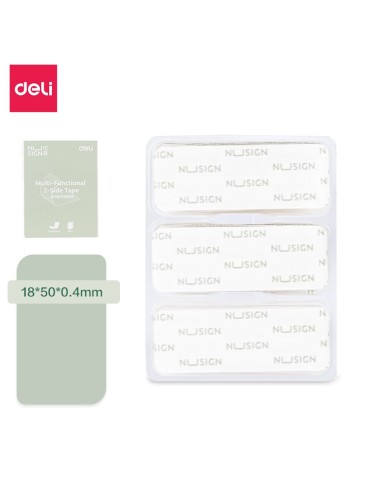 Double Sided Tape DELI 18mm*0.05m*0.4mm Transparent