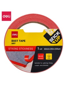 Tekstiilteip DELI 60mm x20m 230mic punane