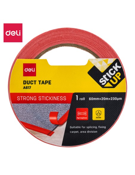 Tekstiilteip DELI 60mm x20m 230mic punane
